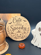 Engraved Fall Cork Coaster | Halloween & October Drink Coaster