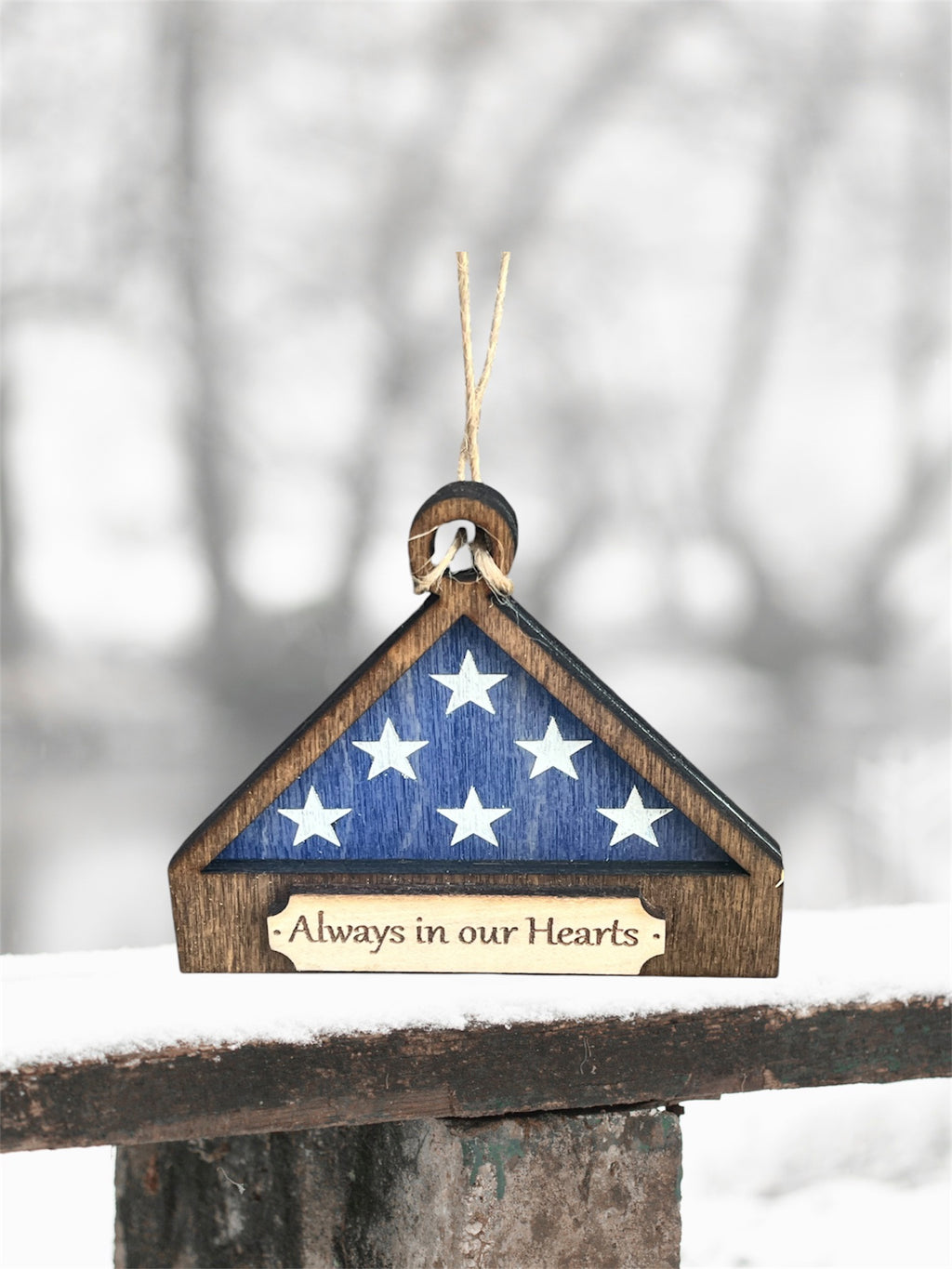 Veteran Memorial Ornament - Never Forgotten - Always In Our Hearts