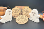 Engraved Fall Cork Coaster | Halloween & October Drink Coaster