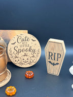 Engraved Fall Cork Coaster | Halloween & October Drink Coaster