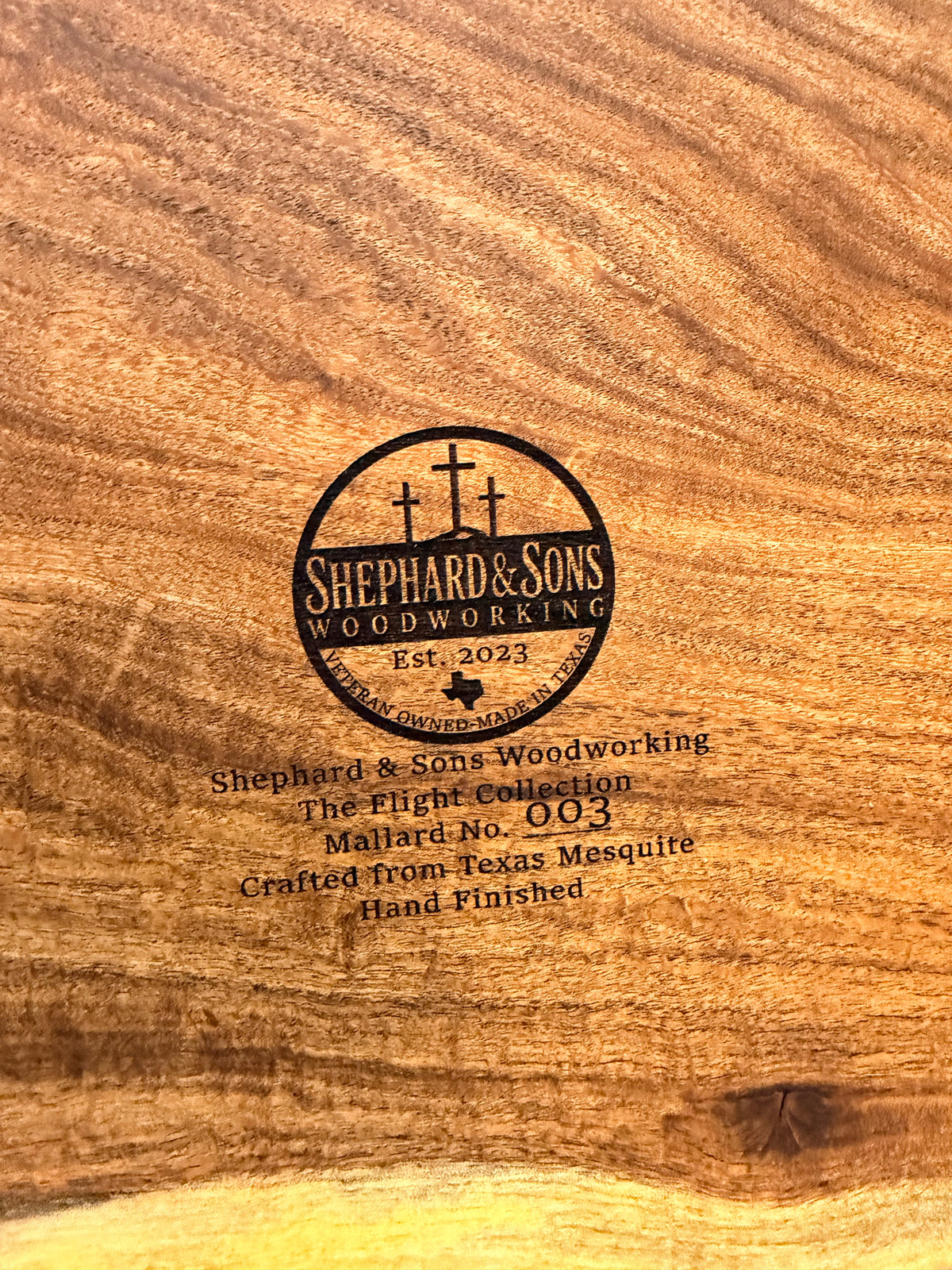 Flight Collection No. 003 | Mallard | Texas Mesquite Serving Board