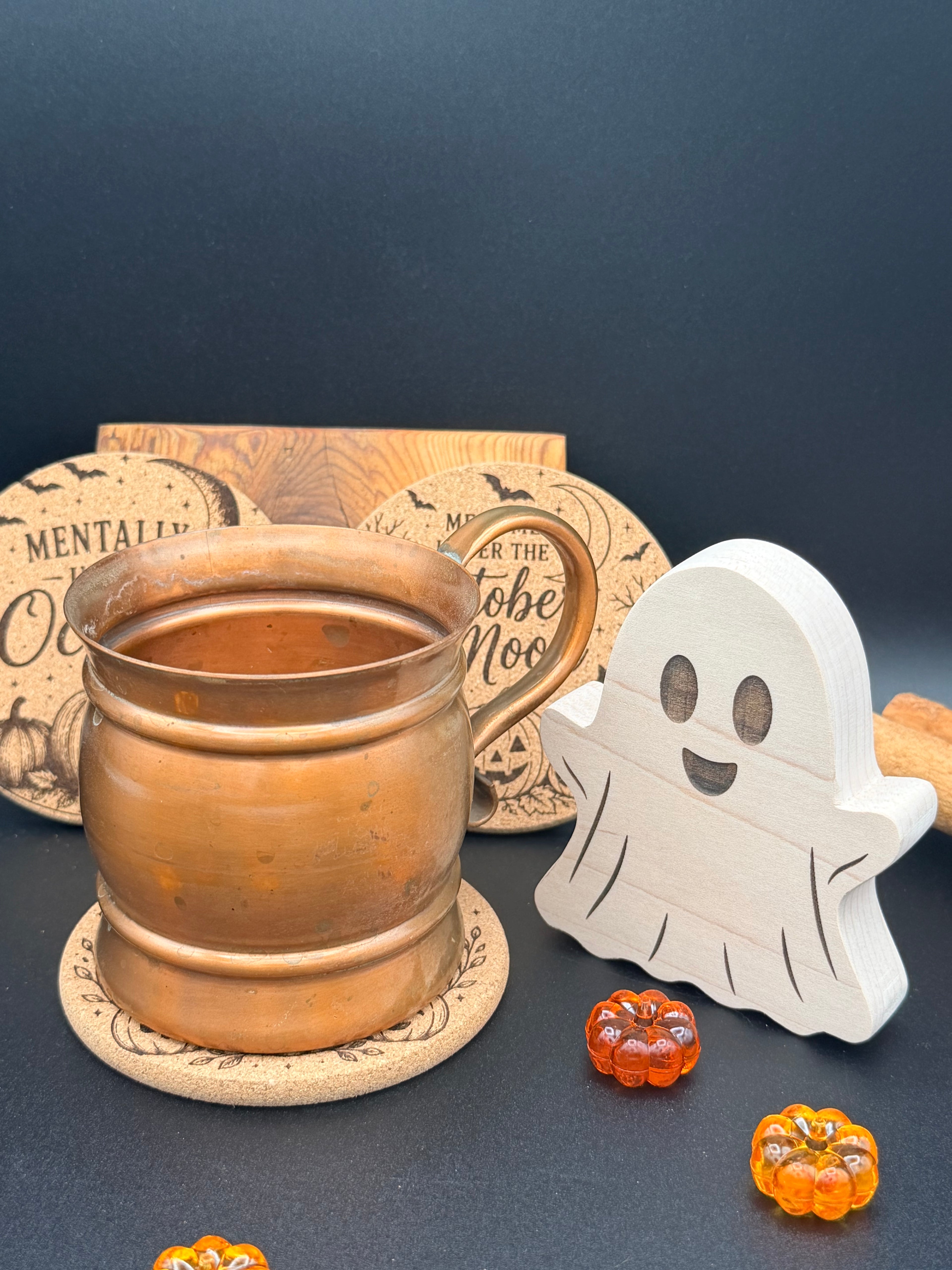 Mini Maple Ghost | Handmade Wooden Halloween Desk & Shelf Decor