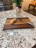 Maple + Walnut + Padauk Handcrafted Cutting Board