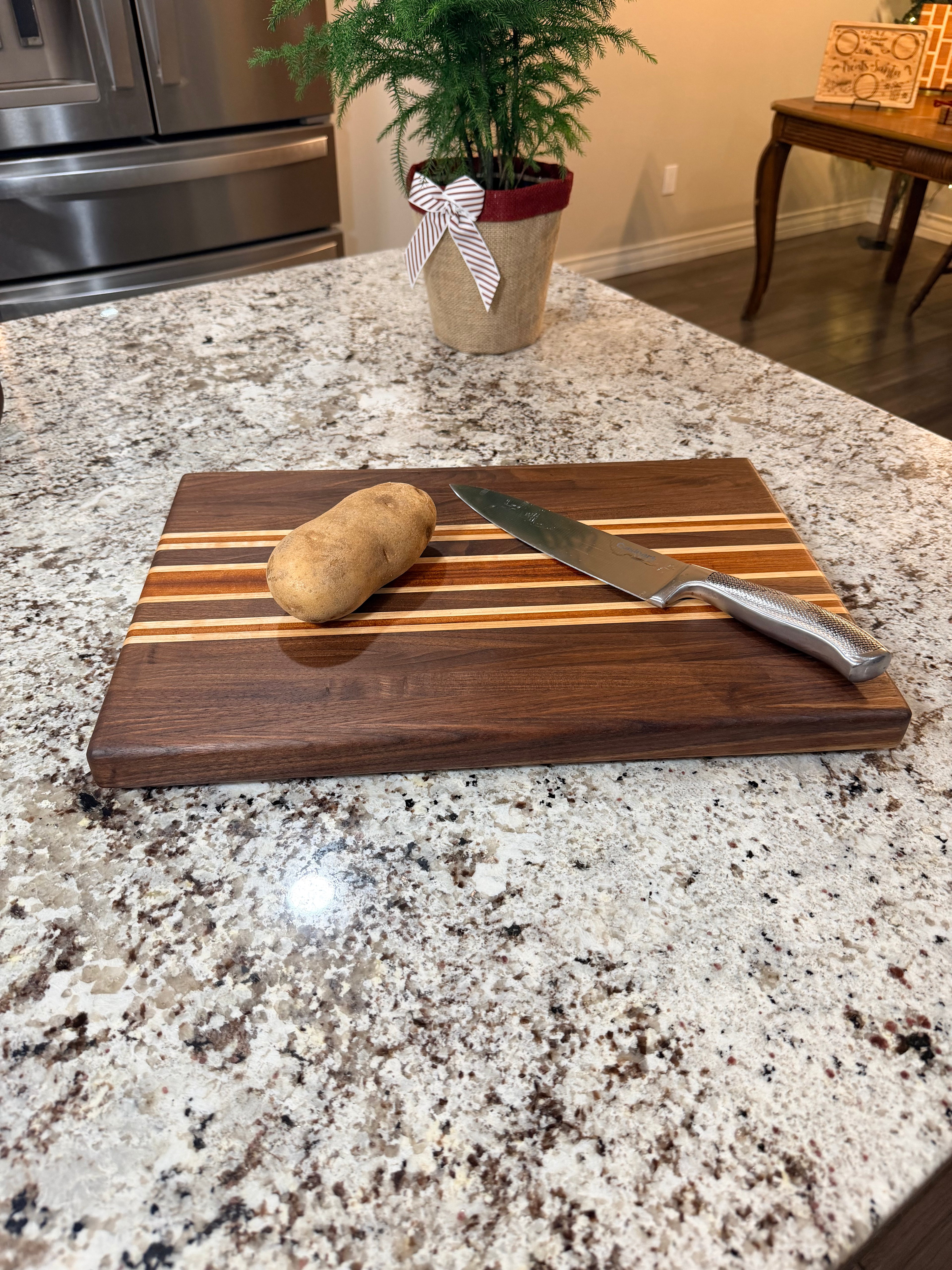 Maple + Walnut + Padauk Handcrafted Cutting Board