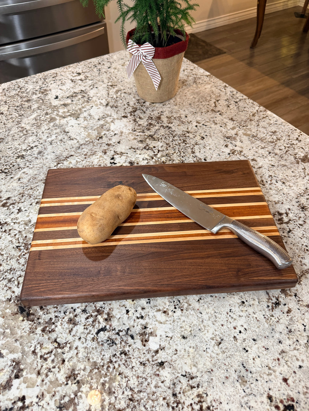 Maple + Walnut + Padauk Handcrafted Cutting Board