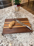 Maple + Walnut + Padauk Handcrafted Cutting Board
