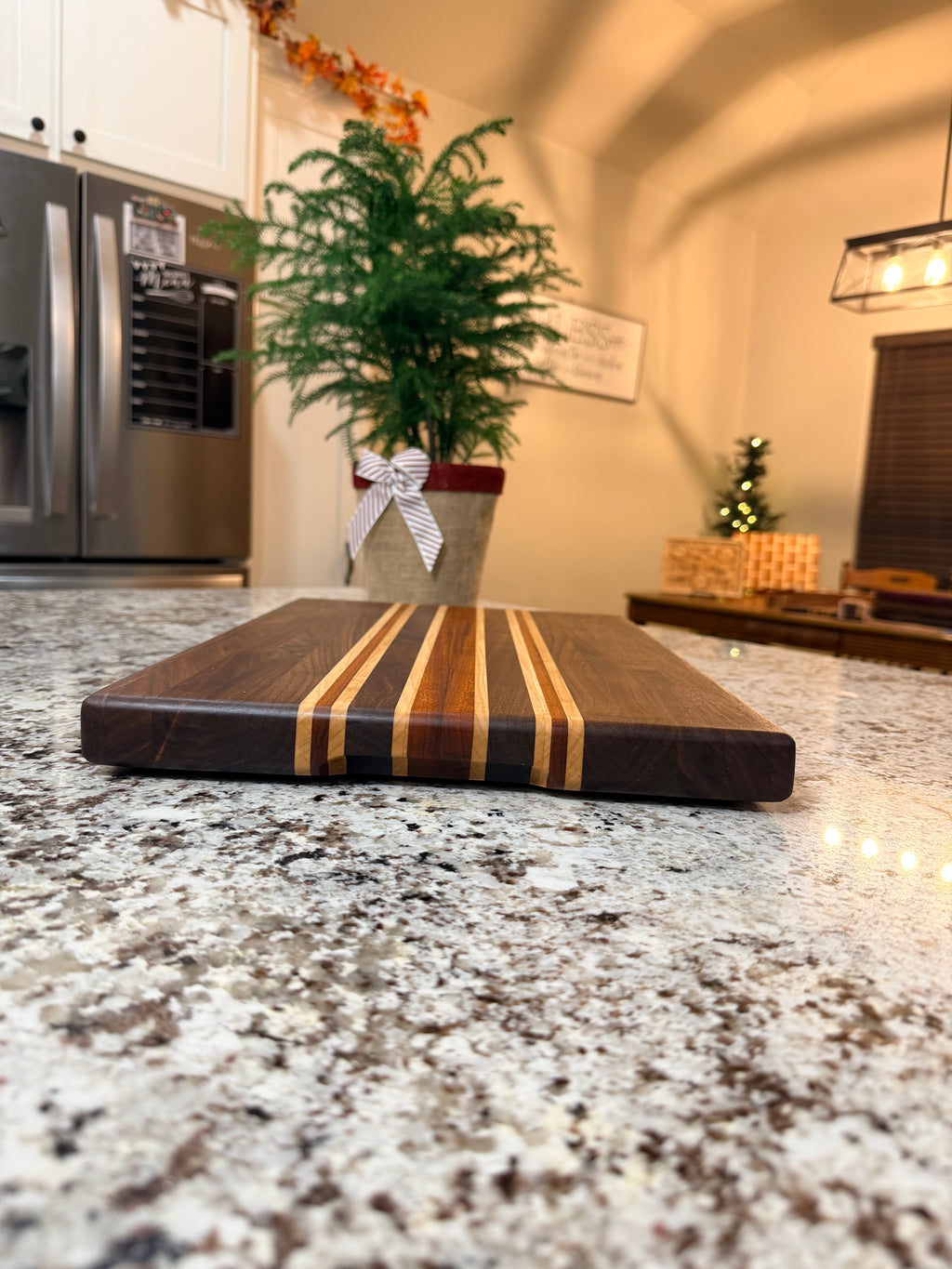Maple + Walnut + Padauk Handcrafted Cutting Board
