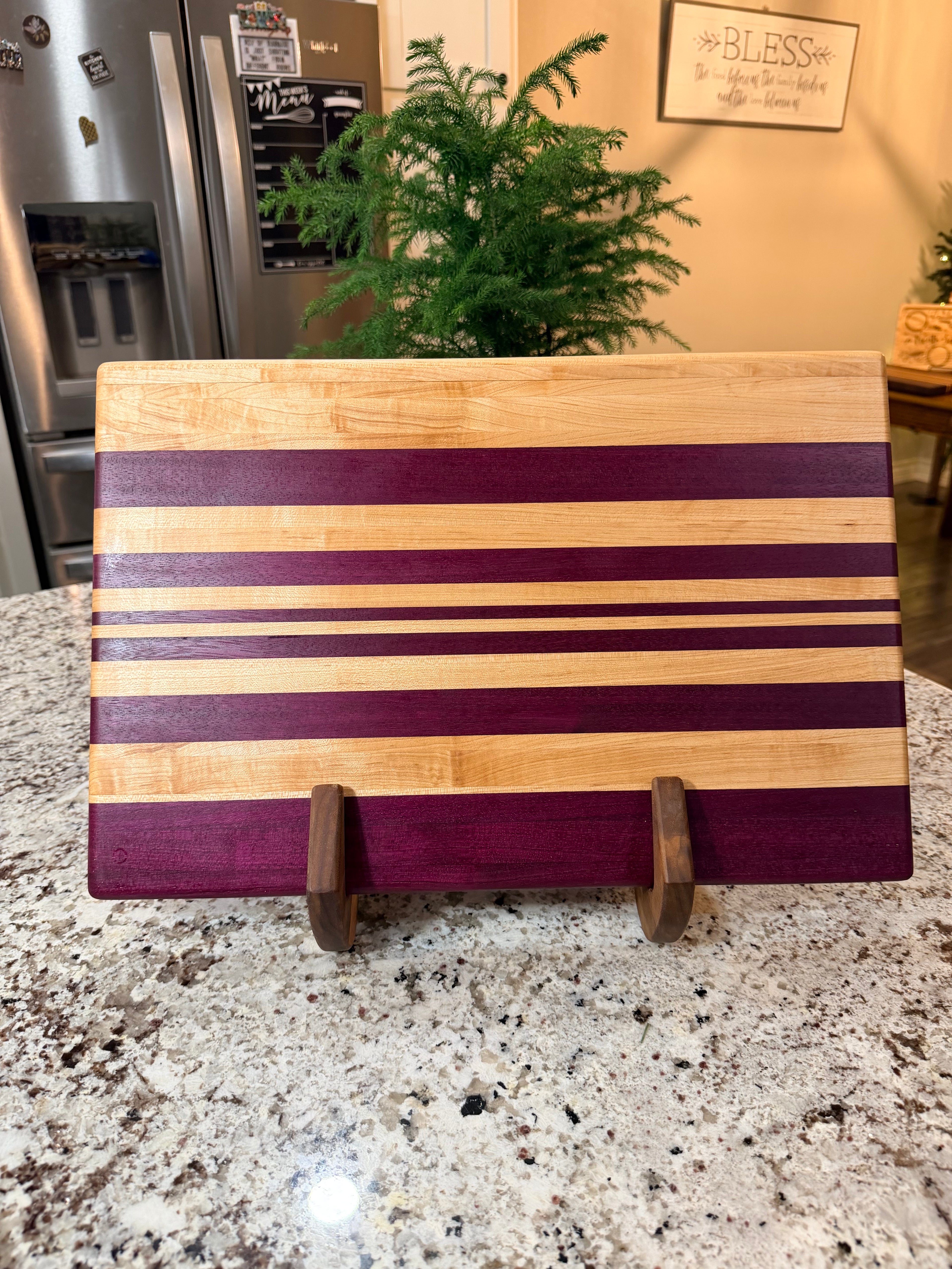 Maple + Purpleheart Handcrafted Cutting Board