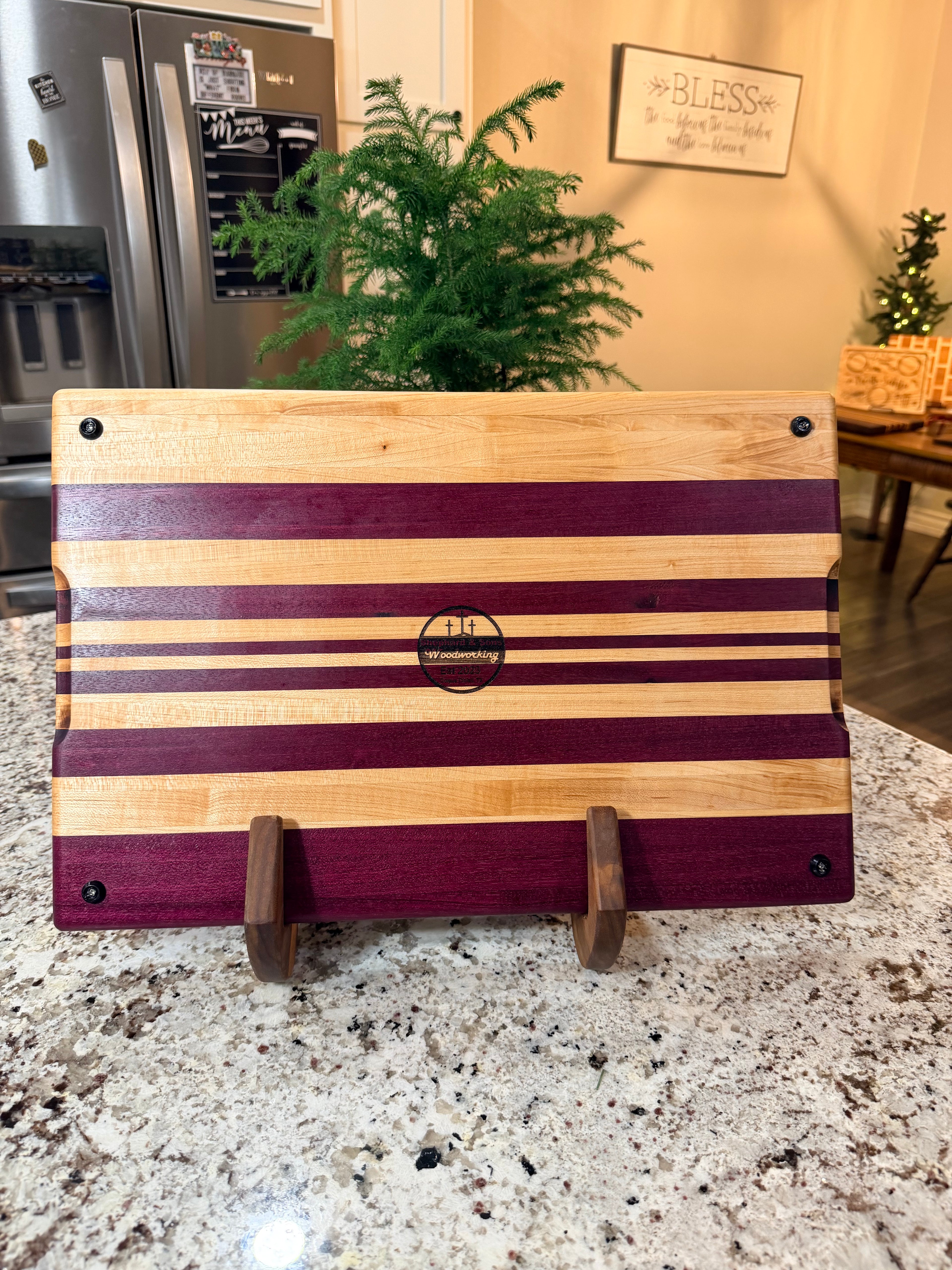 Maple + Purpleheart Handcrafted Cutting Board