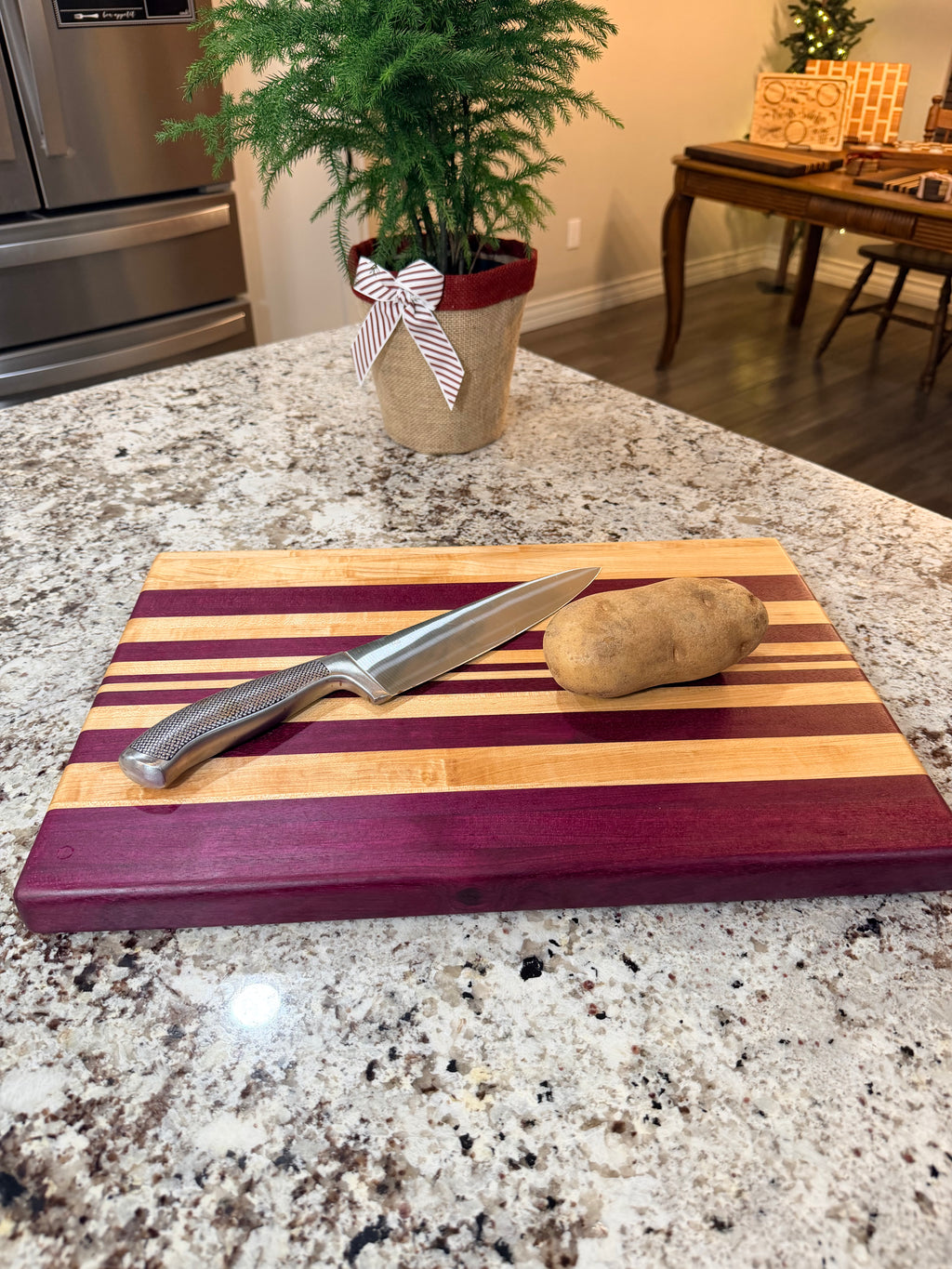 Maple + Purpleheart Handcrafted Cutting Board