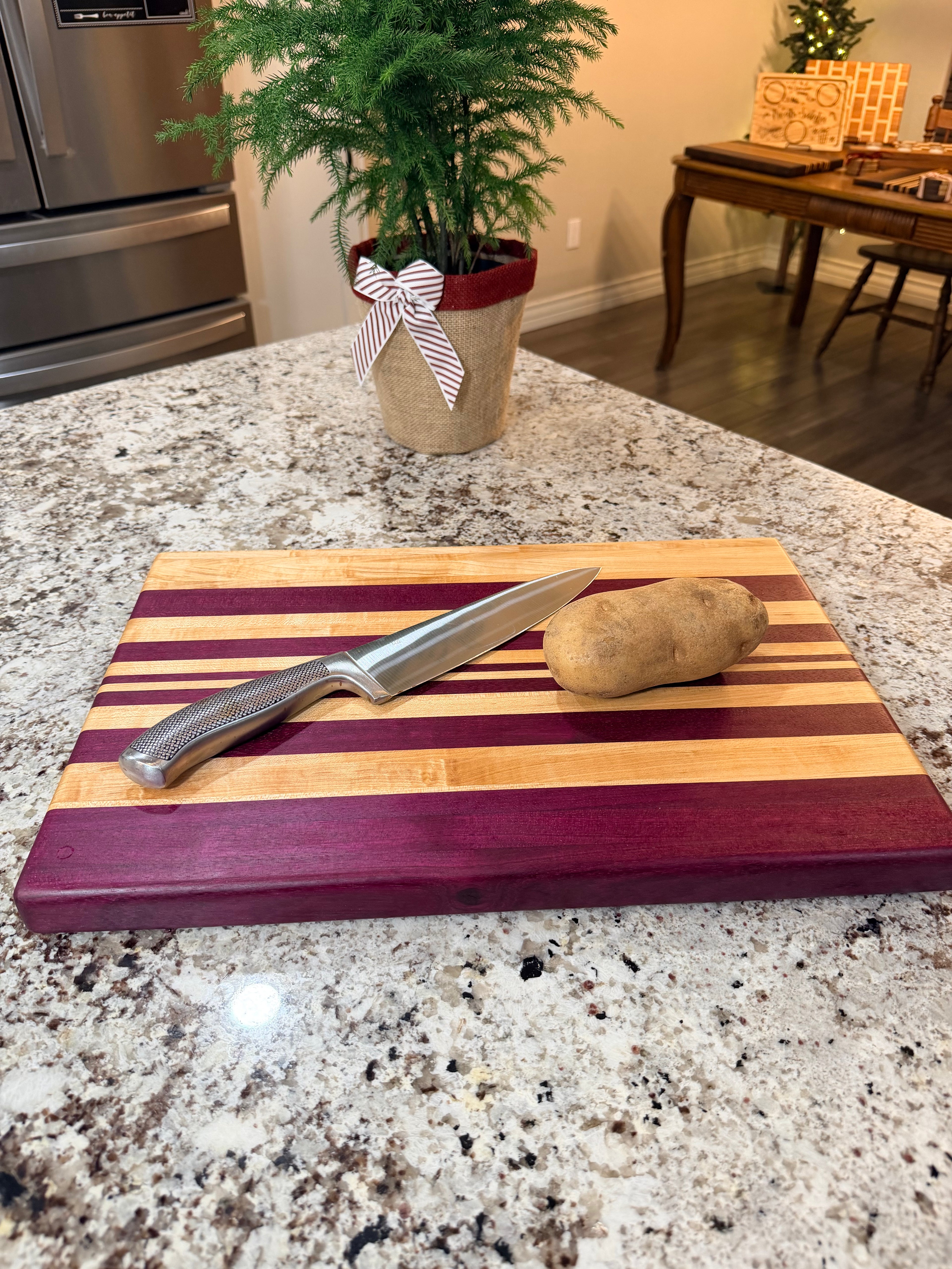 Maple + Purpleheart Handcrafted Cutting Board