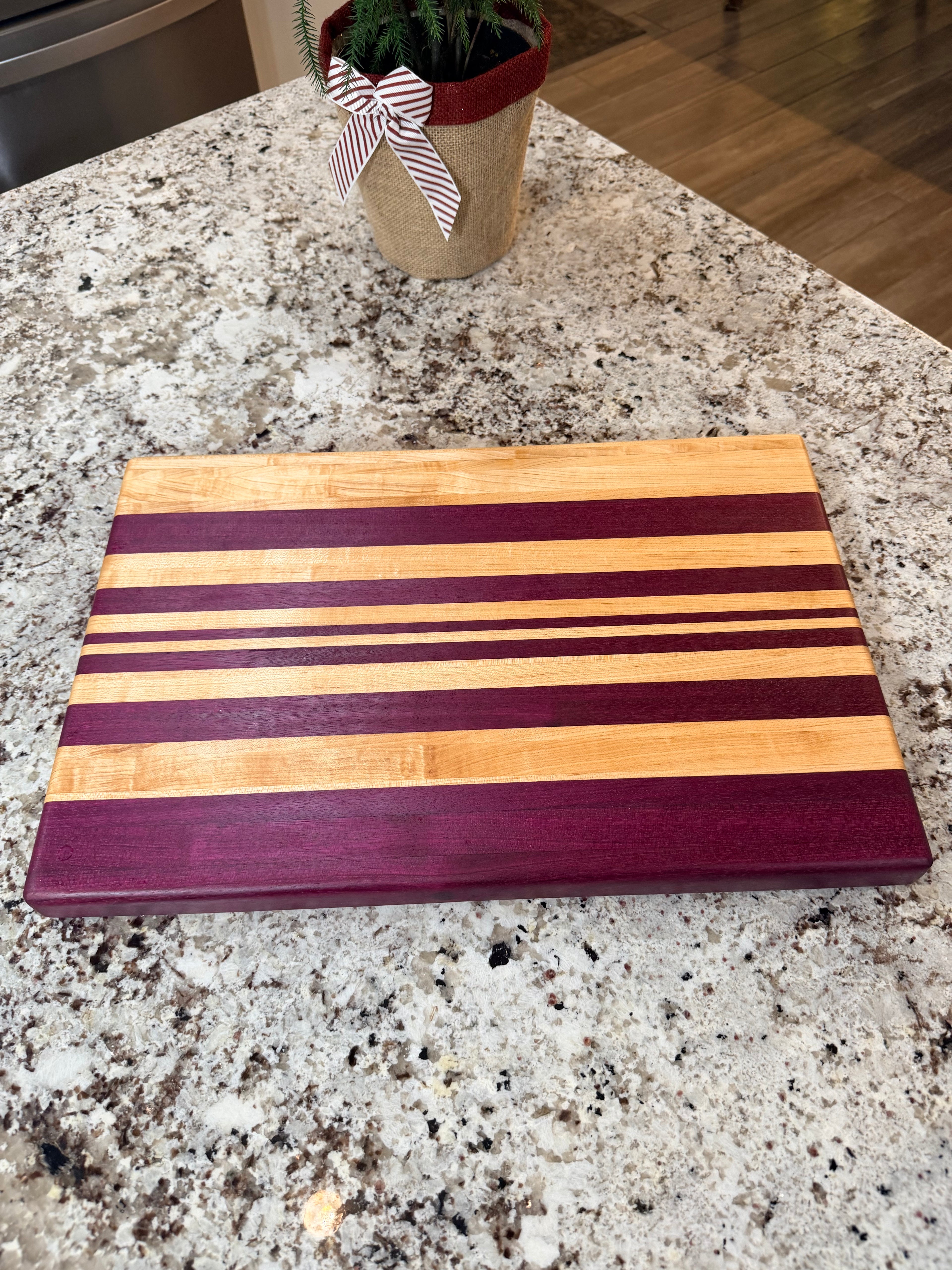 Maple + Purpleheart Handcrafted Cutting Board