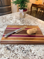 Maple + Walnut + Purpleheart + Zebra Handcrafted Cutting Board