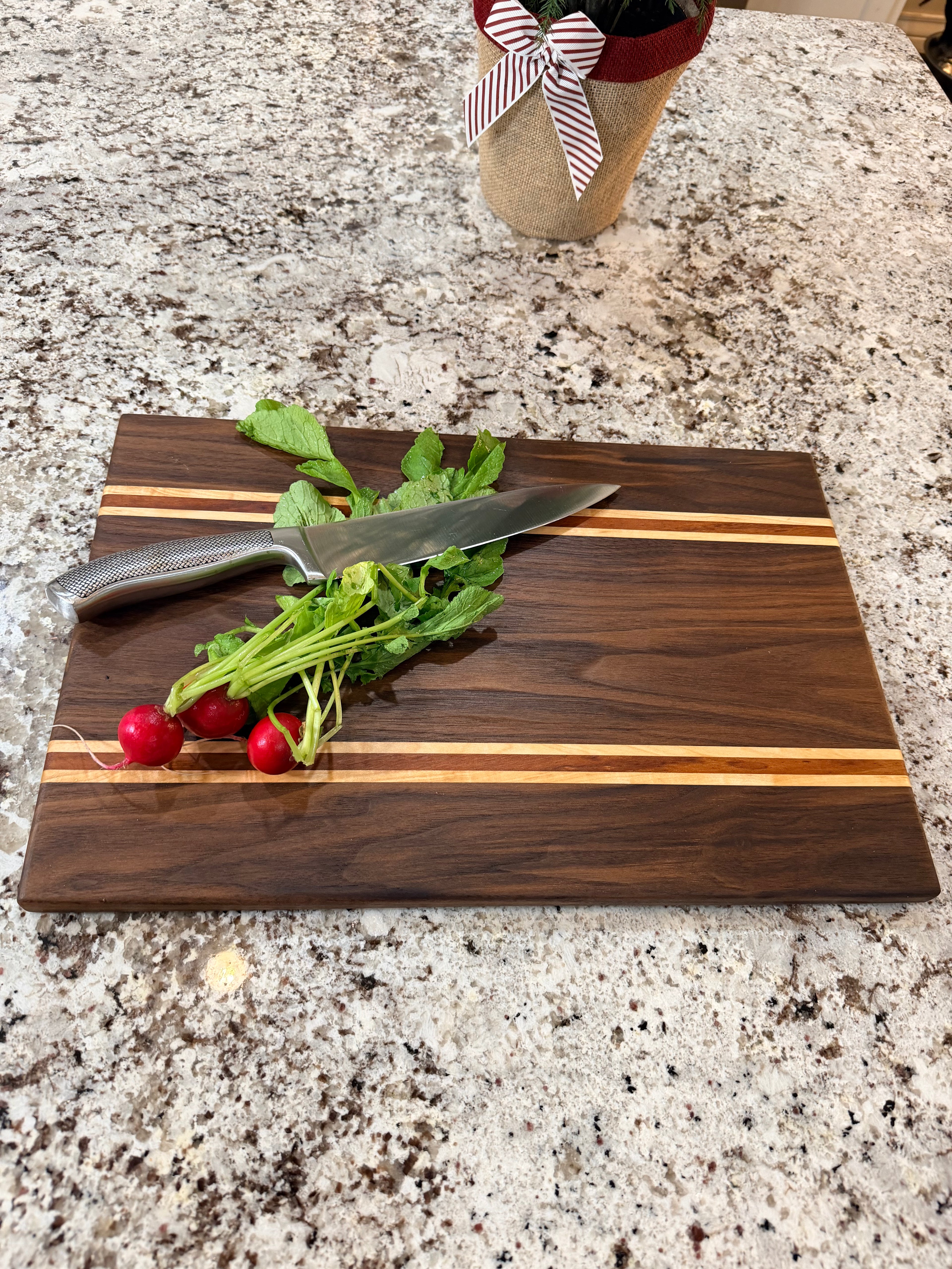 Maple + Walnut + Padauk Serving Tray Charcuterie Handcrafted Board