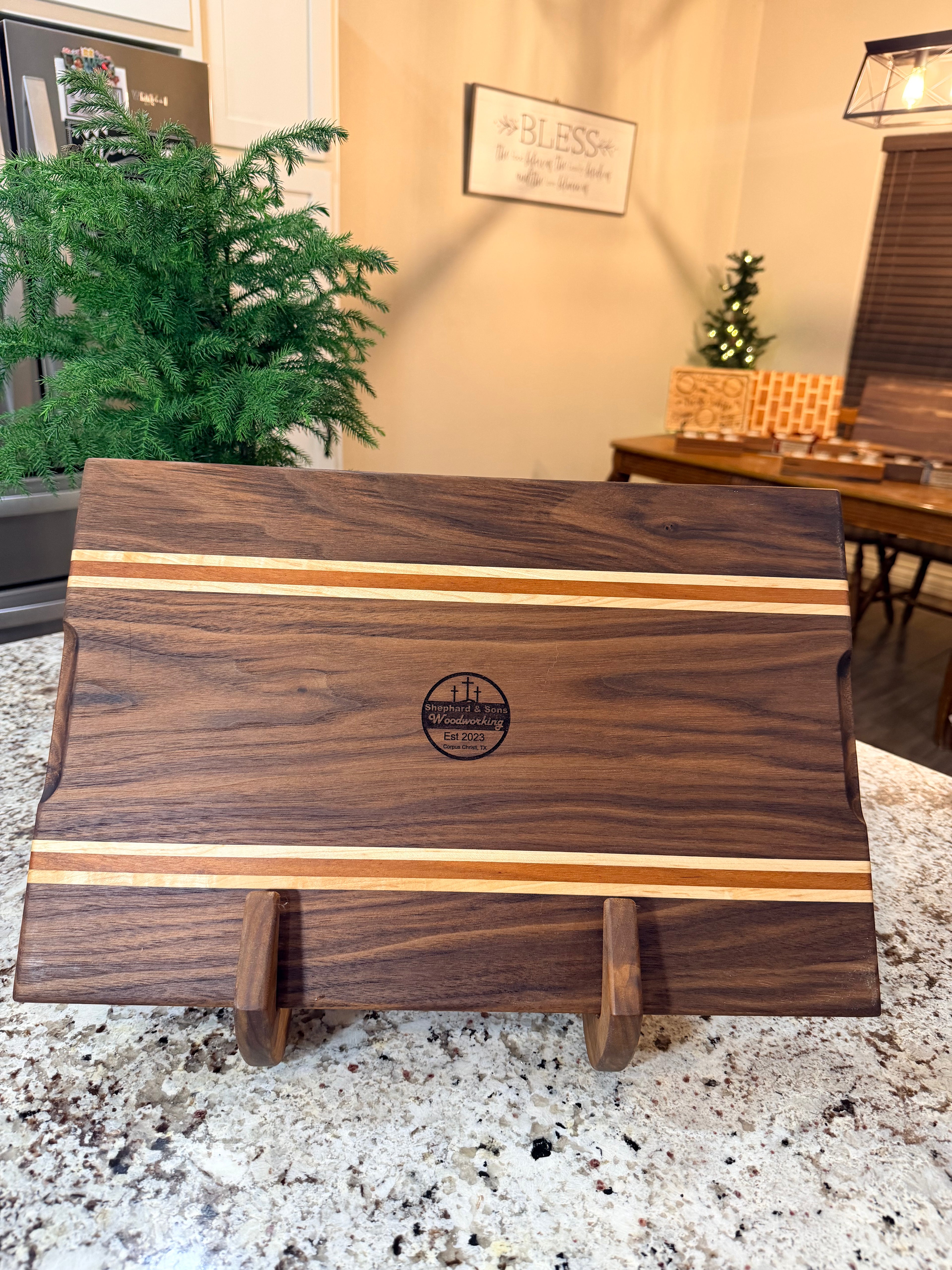 Maple + Walnut + Padauk Serving Tray Charcuterie Handcrafted Board