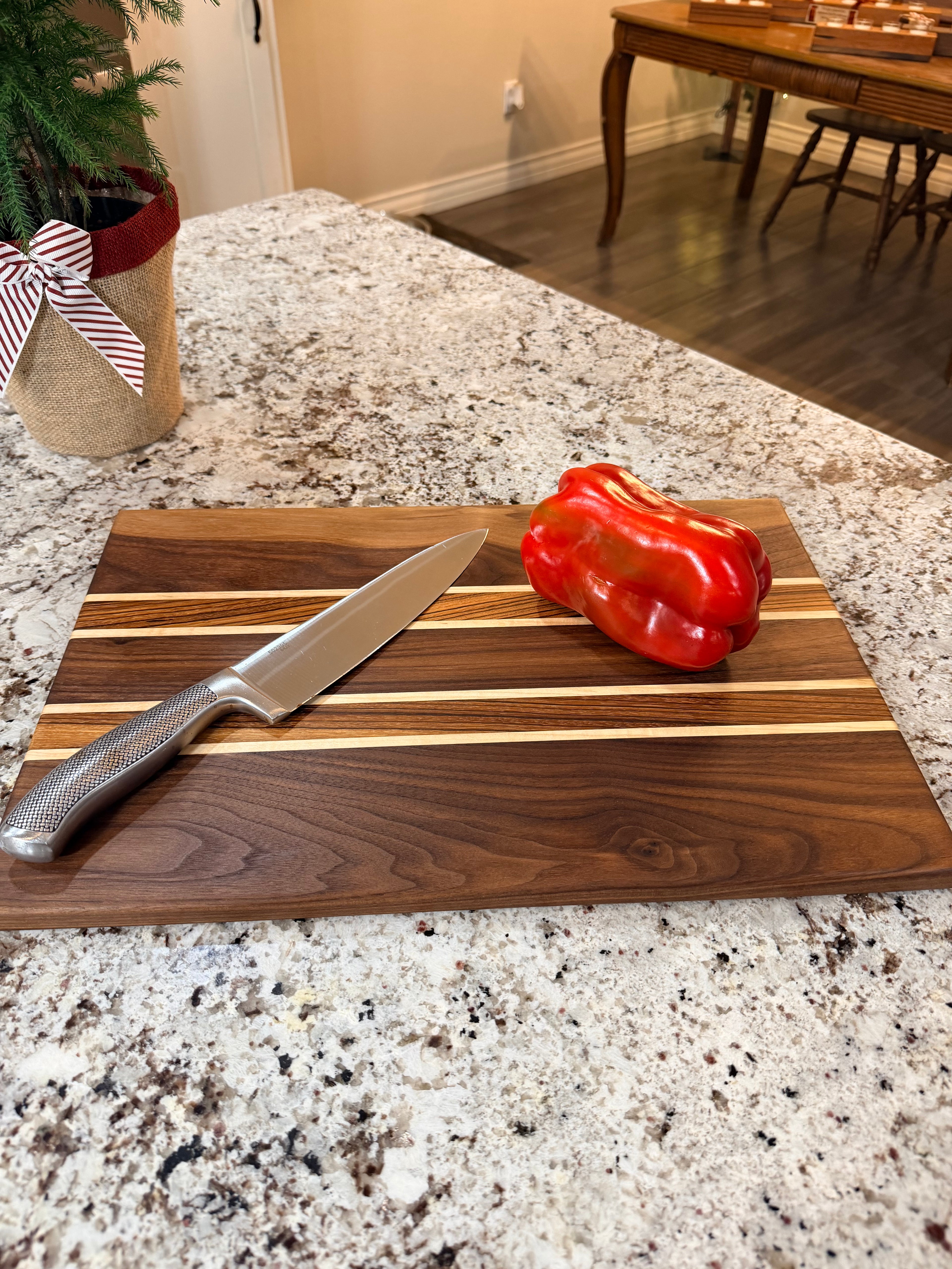 Maple + Walnut + Zebra wood Handcrafted Serving Tray Charcuterie Board