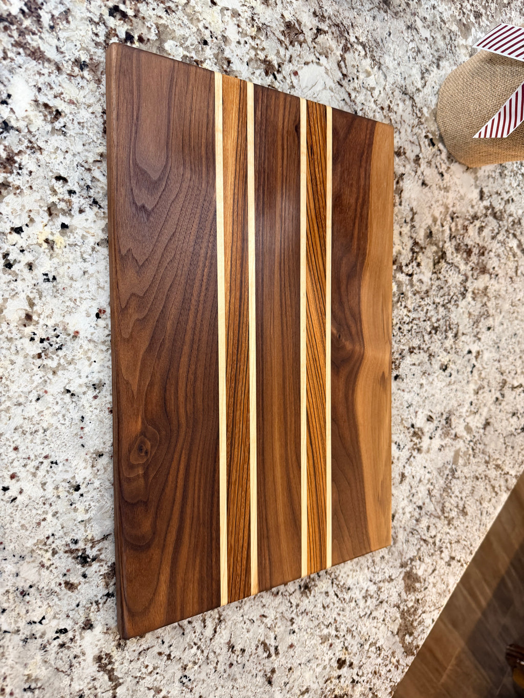 Maple + Walnut + Zebra wood Handcrafted Serving Tray Charcuterie Board