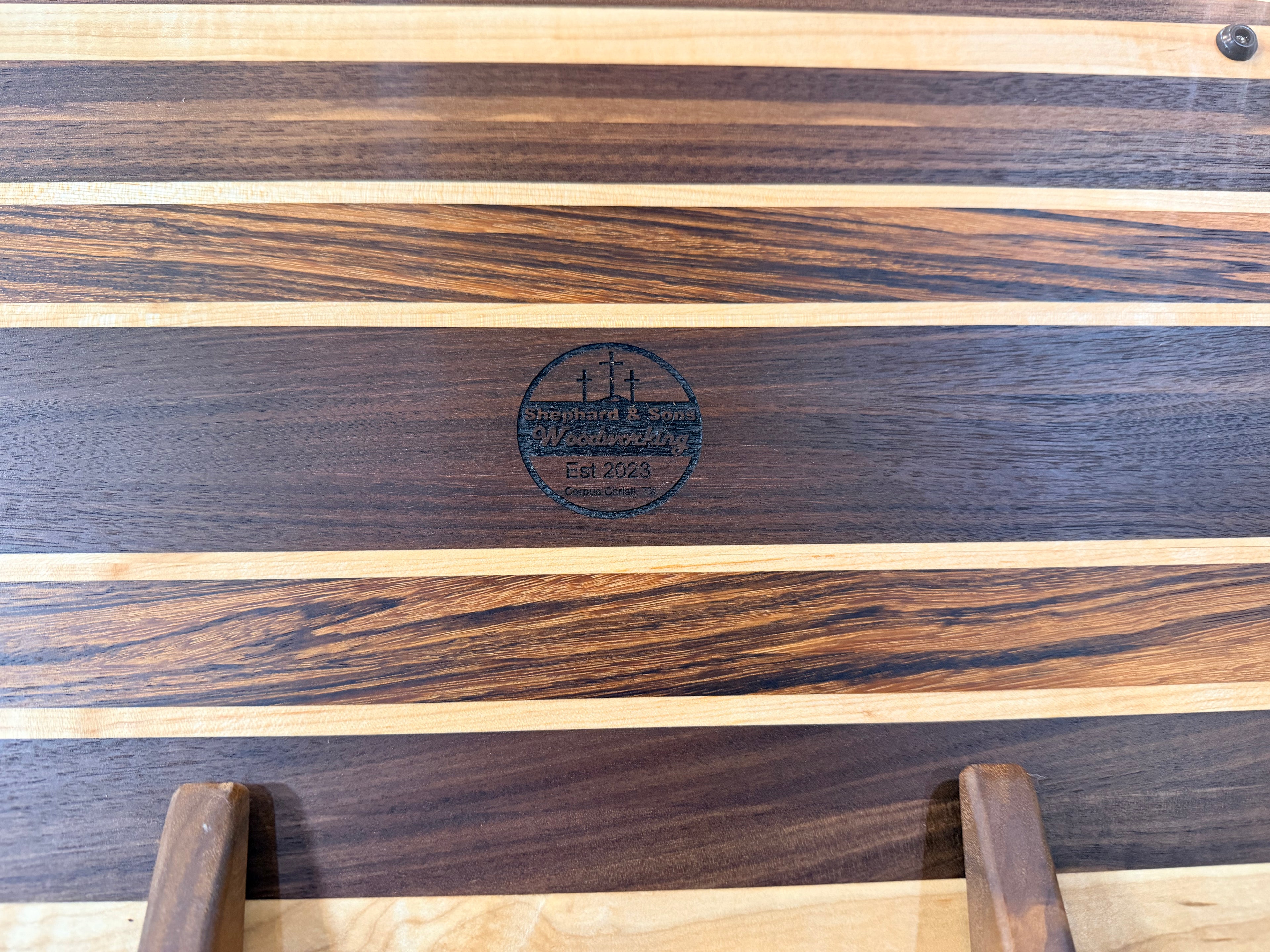 Maple + Walnut + Zebrawood Handcrafted Cutting Board