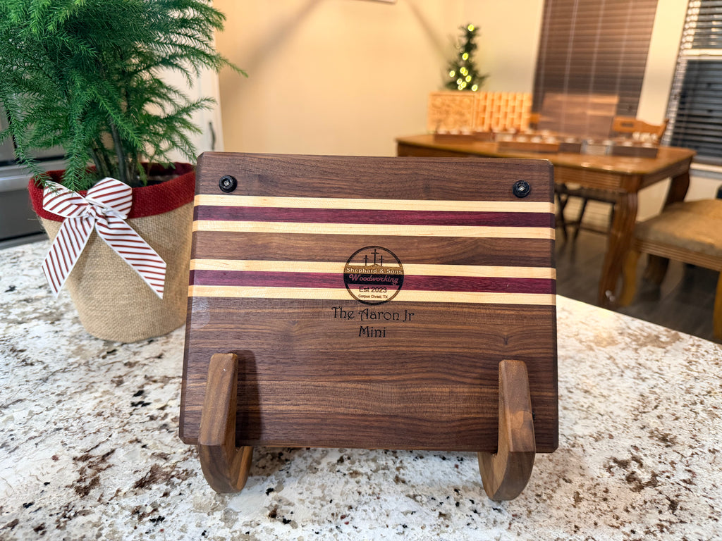 Maple + Walnut + Purpleheart Wood Handcrafted Cutting Board "Mini"
