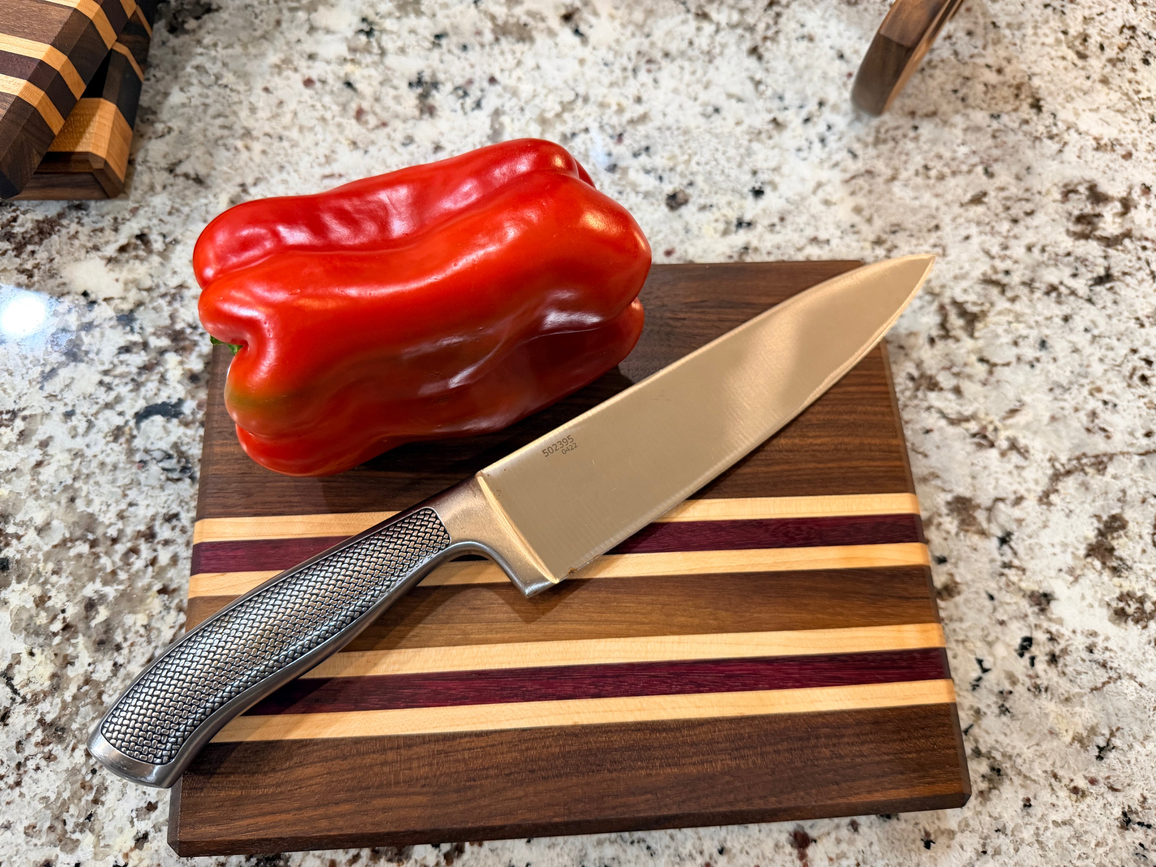 Maple + Walnut + Purpleheart Wood Handcrafted Cutting Board "Mini"