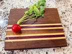 Maple + Walnut + Purpleheart Wood Handcrafted Cutting Board "Mini"