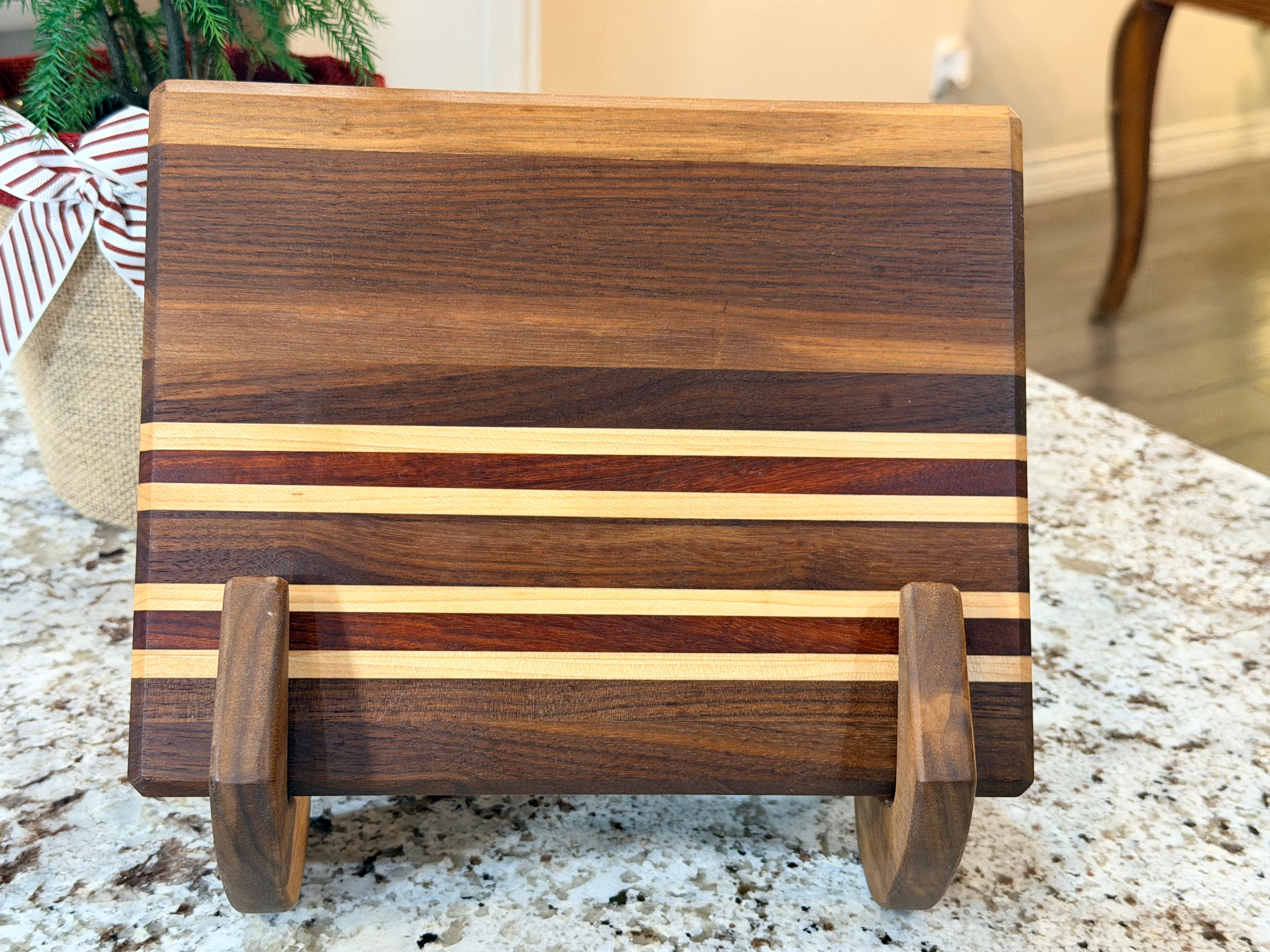 Maple + Walnut + Padauk Wood Handcrafted Cutting Board "Mini"