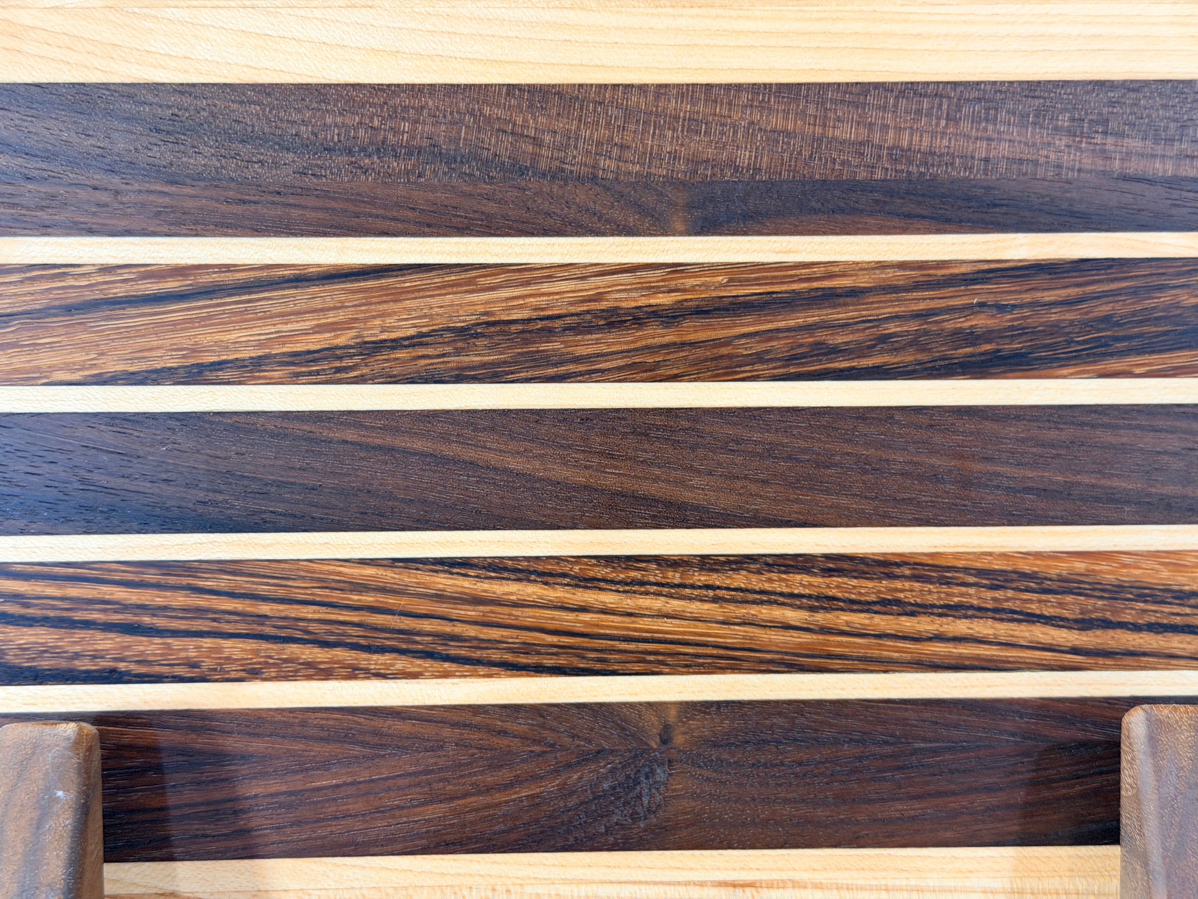 Maple + Walnut + Zebrawood Handcrafted Cutting Board "Mini"