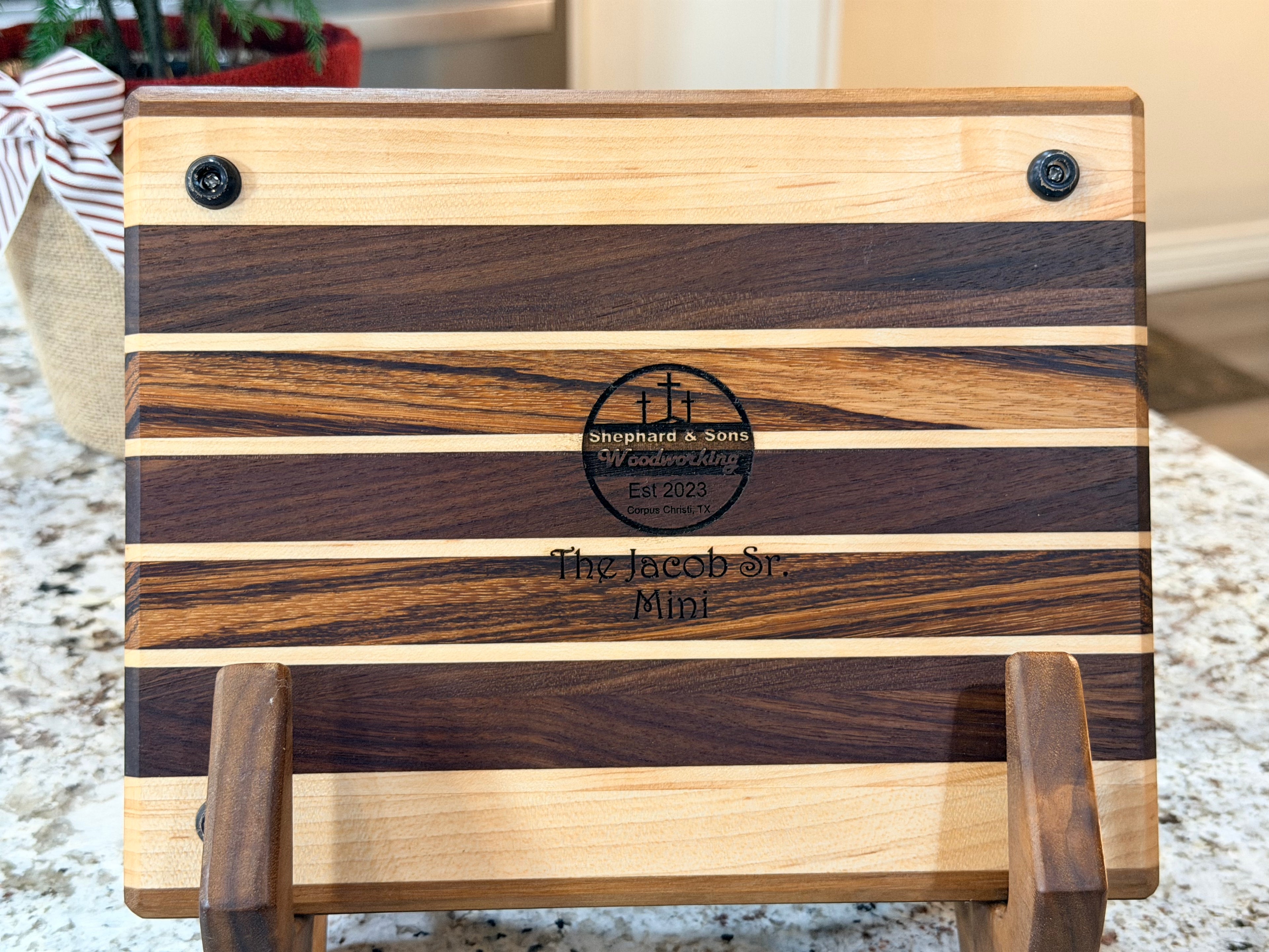 Maple + Walnut + Zebrawood Handcrafted Cutting Board "Mini"