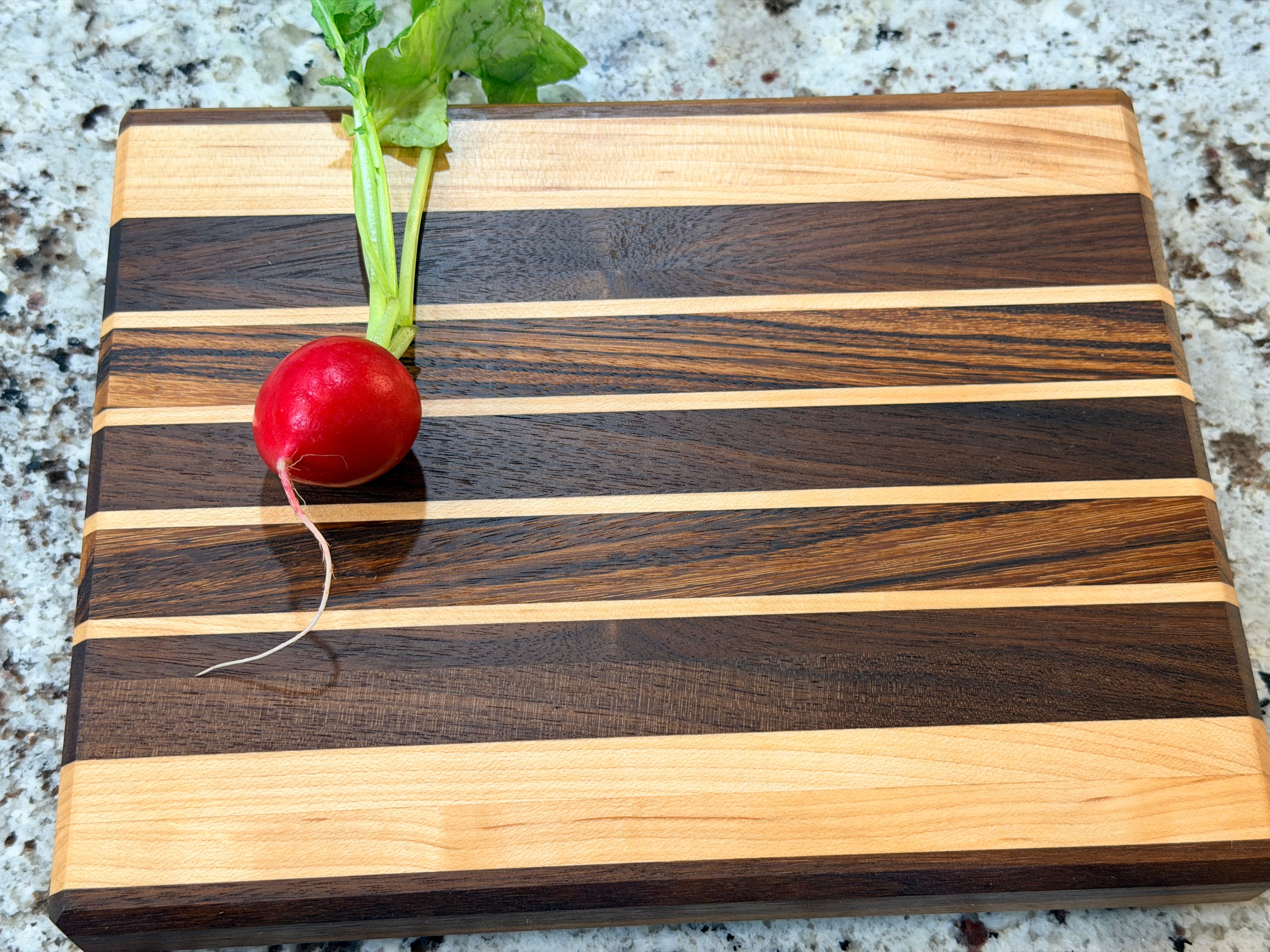 Maple + Walnut + Zebrawood Handcrafted Cutting Board "Mini"