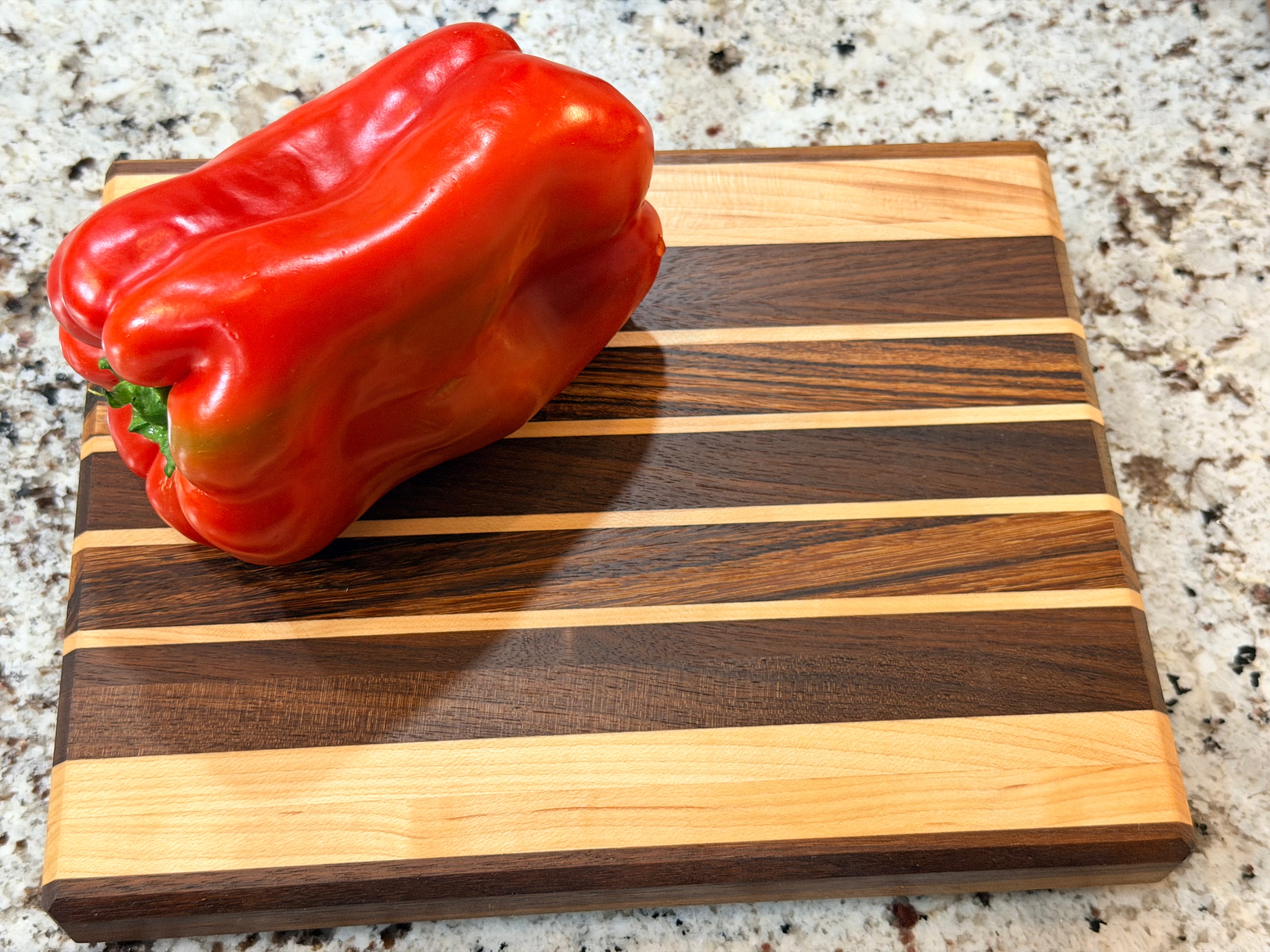 Maple + Walnut + Zebrawood Handcrafted Cutting Board "Mini"