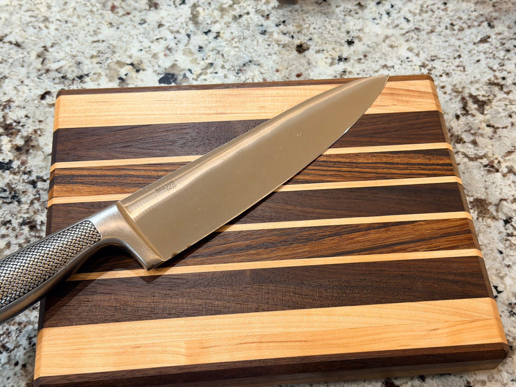 Maple + Walnut + Zebrawood Handcrafted Cutting Board "Mini"