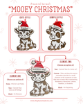 Mooey Christmas Personalized Wooden Cow Ornament with Santa Hat