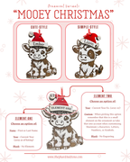 Mooey Christmas Personalized Wooden Cow Ornament with Santa Hat