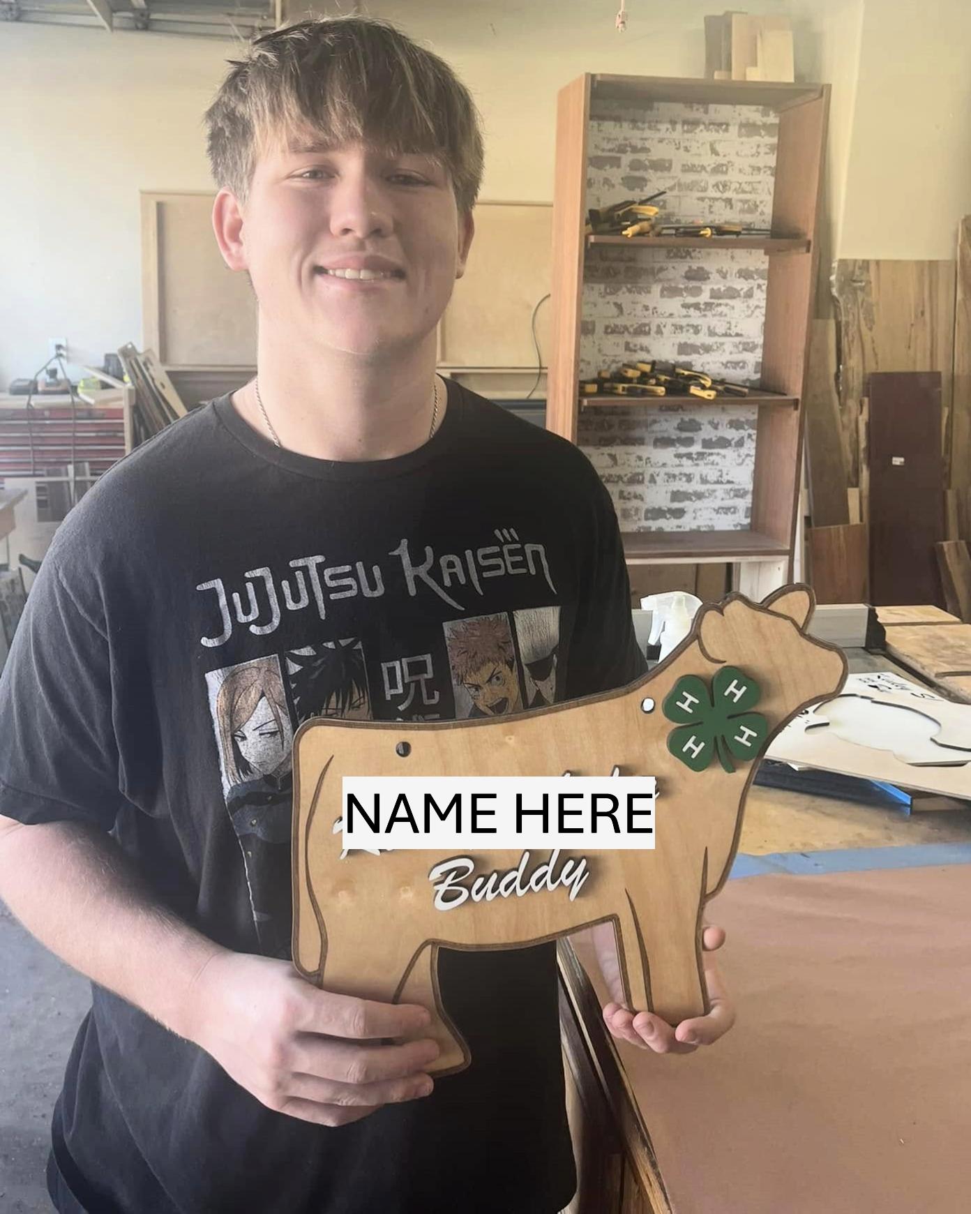 Custom Livestock Show Steer Sign