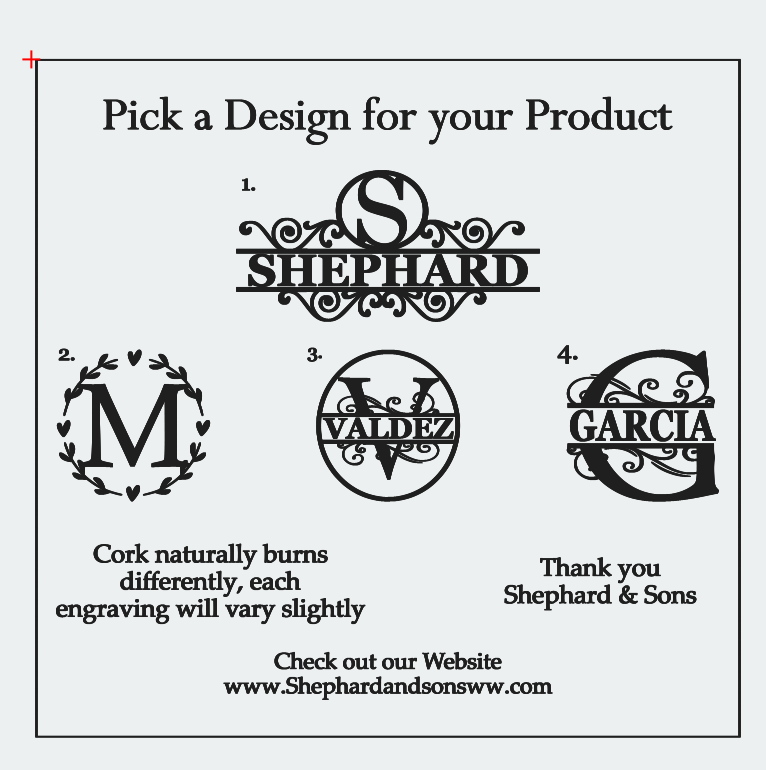 Monogram Design Cork Coaster