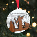 "O, Come All Ye Faithful" Lyric Christmas Ornament - Sheet Music With 3D Elements