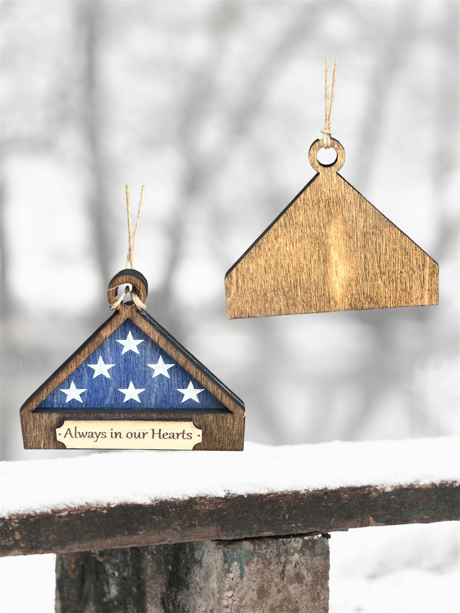Veteran Memorial Ornament - Never Forgotten - Always In Our Hearts